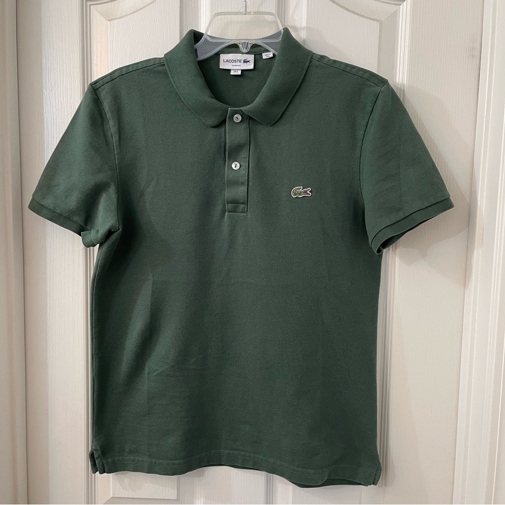Lacoste Polo Shirt - Green.  Mens:  Slim Medium.